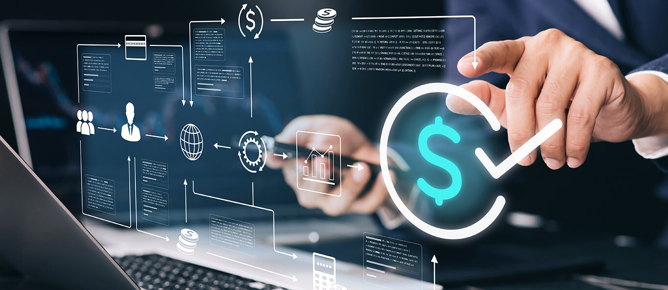 Someone using a business analytics platform Someone using a business analytics platform